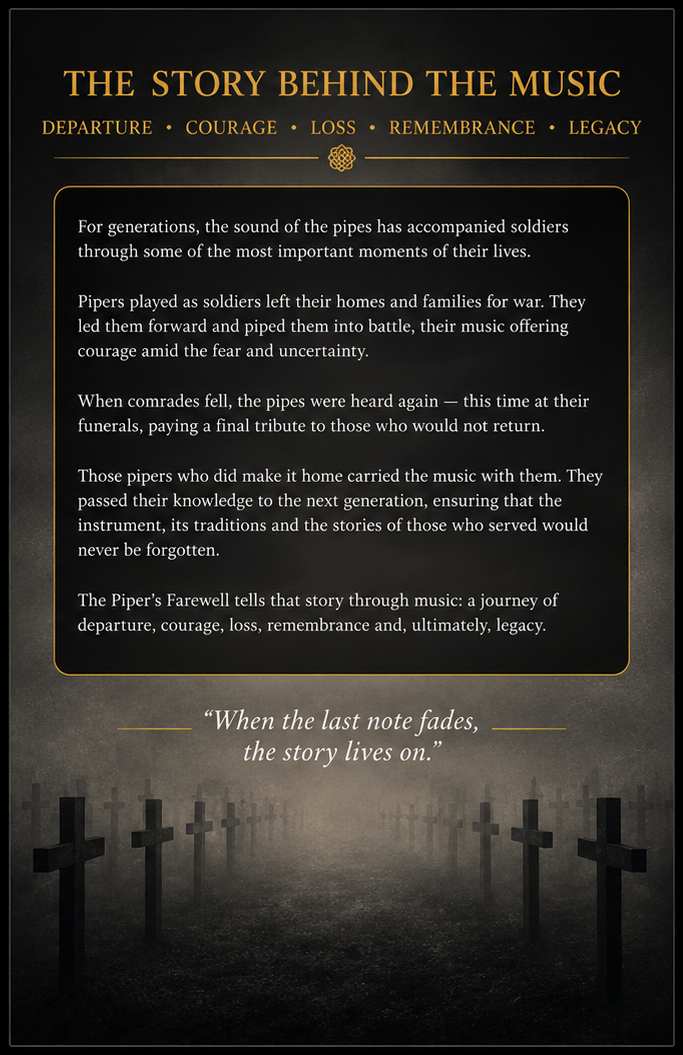 Back of The Piper's Farewell leaflet